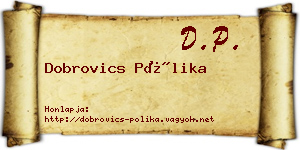 Dobrovics Pólika névjegykártya